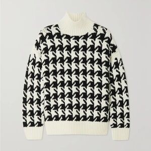Nili Lotan black & white houndstooth Juliette wool turtleneck sweater - XS